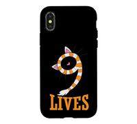 Cat Nine Lives Écharpe Oreilles de Chat Coque pour iPhone X/XS