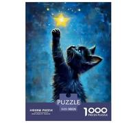 Cat Noir atteignant l'étoile 1000 Pièces Puzzle Adultes Et Enfants Classiques Cadeau Enfants Cadeaux Classiques pour Créatif 38x26cm/1000pcs