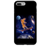 Cat On A Skateboard Cosmic In Space Skateboarding Cat Lover Coque pour iPhone 7 Plus/8 Plus