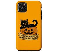 Cat on Pumpkin me réveille Quand C'est la Saison des citrouilles Coque pour iPhone 11 Pro Max