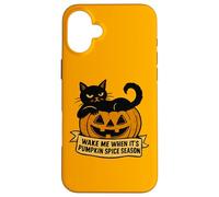 Cat on Pumpkin me réveille Quand C'est la Saison des citrouilles Coque pour iPhone 16 Plus