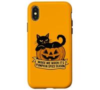 Cat on Pumpkin me réveille Quand C'est la Saison des citrouilles Coque pour iPhone X/XS