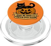 Cat on Pumpkin me réveille Quand C'est la Saison des citrouilles PopSockets PopGrip pour MagSafe