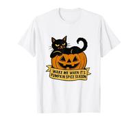 Cat on Pumpkin me réveille Quand C'est la Saison des citrouilles T-Shirt