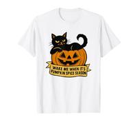 Cat on Pumpkin me réveille Quand C'est la Saison des citrouilles T-Shirt Graphique avec Valeur