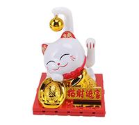 Cat ondule, décoration de Statue de Chat de Fortune à énergie Solaire avec Cloche, Mignon Chat Waving Bonne Chance Richesse accueillant Chat pour la Salle de Bureau de Salle à Domicile décoration de
