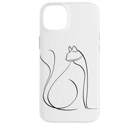 Cat One Line Drawing Feline Coque pour iPhone 14 Plus