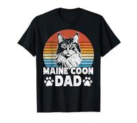 Cat Owner Dad - Retro Maine Coon Dad T-Shirt