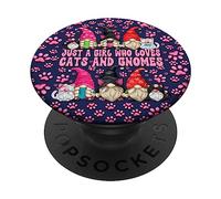 Cat Owner Must Haves for Girls Who Loves Cats and Gnomes PopSockets PopGrip Adhésif