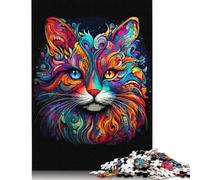 Cat Painting Poster Puzzle 1000 Pièces Educa Jouet en Bois Divertissement Créatif De l'art De La Décoration Jeu Éducatif Challenge Toy Adultes & Enfants des 14 Ans 1000pcs (38x26cm)