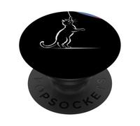 Cat Painting Rainbow With Brush Creative Pride Art Cat PopSockets PopGrip Adhésif