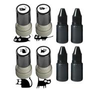 Cat Pattern Ink Stamp - DIY Crafting Supplies | Self-Inking Kitten Stamps Suitable For Scrapbooking Card Making Planner Diary Notebook School Classroom Teachers Students Kids Cat Lovers