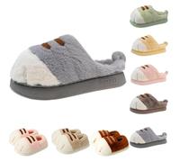 Cat Paw Slippers, Cat's Paw Slippers Winter Warm Furry Bedroom House Shoes, Funny Cat Paw Shoes for Indoor (grey A,38-39)