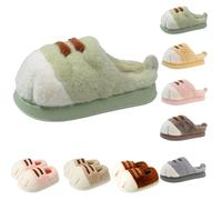 Cat Paw Slippers, Cat's Paw Slippers Winter Warm Furry Bedroom House Shoes, Funny Cat Paw Shoes for Indoor (green A,40-41)
