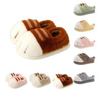 Cat Paw Slippers, Cat's Paw Slippers Winter Warm Furry Bedroom House Shoes, Funny Cat Paw Shoes for Indoor (brown B,40-41)