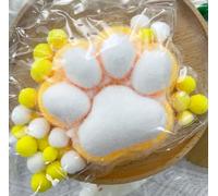 Cat Paw Squishy, Kawaii Squishy Big Cat Paw Silicone Squeeze Toys for Stress Relief, Novelty Cute Jelly Soft Cat Claw Squeeze Toy, Silicone Squeeze Toys (Yellow)