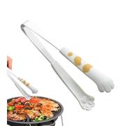 Cat Paw Tongs Non-Slip Silicone Tips Functional Small Cute Kitchen | Food Kitchen Tongs Versatile for Cooking Toast Bagels Barbecue Grilling Flipping Serving Salad Pasta Bread More