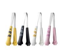 Cat Paw Tongs - Silicone Cooking Tongs, Stainless Steel With Silicone Tips, High Heat Resistant Non-Slip GripTongs For Cooking, Toast, Bagels, Baking, Grilling, Oven Use, Kitchen Food Handling Tool