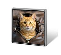 Cat Peeks Broche de poche unisexe carrée pour homme et femme, élégant badge en métal pour chapeaux, vestes, chemises, accessoire de mode polyvalent