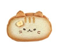 Cat Pencil Box - Toast Design Plush Case, Cartoon Aesthetic Organizer, Soft Fabric Material, Zipper Closure Storage | Cute School Supplies Bag, Kids Kindergarten Accessories, Teen Stationery Holder, B