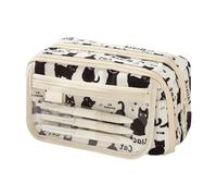 Cat Pencil Case - 9 Compartment Large Capacity Zipper Storage Pouch