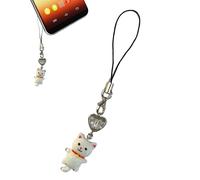 Cat Phone Charm - Pendentif chat pour téléphone intelligent, Soft Kitty Phone Accessory | Idée cadeau pour les amateurs de drôles, pour le bouton poussoir de bracelet ou de sac à main