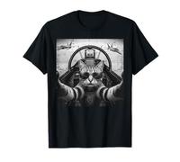 Cat Pilot Jet Fighter Selfie Meme Drôle Hommes Femmes Garçons Enfants T-Shirt