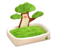 Cat Pine Tree Bed - Plush Cozy Pet House, Removable Washable Cushion | Indoor Winter Sleeping Nest with Scratcher Toy, Comfortable Cot for Kittens and Cats | Bedroom Living Room Decorative Furniture