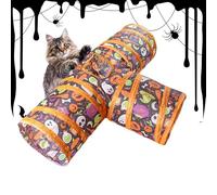Cat Play Tunnel | Halloween Gothic Interactive Kitten Toy - Festival Pet Tube Hideaways Small Cave for Puppy Dogs Bunny Ferrets Hamster Play Activity