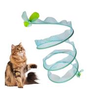 Cat Play Tunnel, Pet Chasing Pipe, 19.69x9.84 inches, Foldable Portable Exercise Toy, Feather Bell Attachment for Households and Kitten Training Travel, Multicolor
