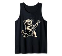 Cat Playing Guitar Cat Rock And Roll Cat Rock Star Funny Cat Débardeur