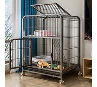 Cat Playpen, Cats Cages Indoor Large Condo de Chat à 3 Niveaux pour Chaton Guinée Pig - Roues intérieure extérieur, Hamac 1x Noir, Nid 1x Cat, Blanc FANDIAO