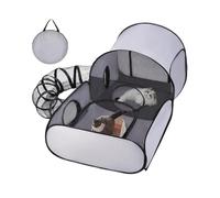 Cat Playpen - Tunnels de fermeture pour l'exploration, habitat en pliable avec passage d'obstacle intégré et tissu résistant aux intempéries pour chatons, lapins, cochons de Guinée et jeu