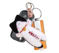 Cat Plush Keychain - Wealth Symbol Bead-Filled Charm - Backpack Pendant | Plush Stress Reduction Wrist Rest Cute Cat Keychain for Kids Adult Couples Friend Student Birthday Schoolbag New Year Purse