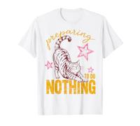 Cat Preparing to Do Nothing Funny Lazy Relaxation Humor T-Shirt