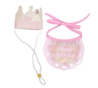 Cat Princess Costume - Adjustable Hat, Embroidery Bandana, Dress Up Photos | Princess Cat Costume - Adjustable Hat for Pets | Embroidery Bandana Accessory with Cute Dress Up Function for Parties Photos