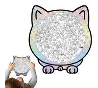 Cat Puzzle Cute Funny Decor with Photo Frame 135 Pieces Wooden Puzzles for Adults Storage Box Family Friend Animal Lover Challenge Play