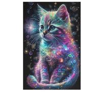 Cat Puzzle De 1000 Pièces en Bois pour Enfants Adultes, Puzzles en Matériau Recyclé De Qualité Supérieure 78×53cm