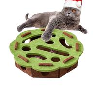 Cat Puzzle Feeder, Interactive Treat Dispenser, 11.81x11.81x2.95 inches Sensory Foraging Bell Feeders & Boredom, Training Toy for Kittens, Seniors, Indoor, Outdoor, Travels