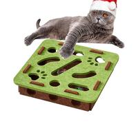 Cat Puzzle Feeder, Interactive Treat Dispenser, Sensory Foraging Toy with Bell, 11.81x11.81x2.95 inches, Encourages Mental, for Boredom Training Indoor Outdoor Travel Kitten Senior