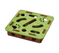 Cat Puzzle Feeder, Interactive Treat Dispenser Toy, Sensory Foraging Bell Food Feeder, Durable Slow Feed Enrichment Toy for Boredom reliefs, Crate, Travel, Indoor, Outdoor, Kittens