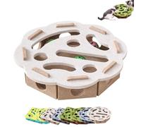Cat Puzzle Felt Maze Box Cat Toys, Cats Scratch Puzzles Enrichment Box, Interactive Nail File Scratch, Pet Maze and Boxes Game, for Indoor Cats, Scratching & Hunting Fun (F)