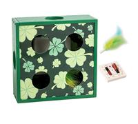 Cat Puzzle Toy - Automatique Feather Cheese Box, Interactive Cat Toy With Feather Rotation In Holes Maze, Battery Powered, Intelligent Sensing For Funny Playtime Interactive Cat Puzzle Toy -