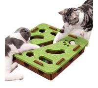 Cat Puzzle Toy, Enrichment Scratching Game, Bell Track Maze Design, Interactive Teething Exercise Tool, Sturdy Multi Level Build, Ideal for Kittens, Puppies, Living Room, 11.81x11.81x2.95 inches