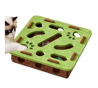 Cat Puzzle Toy, Enrichment Scratching Game, Bell Track Maze Design with Interactive Exercise Toy, Teething Playset for Kittens, Puppies, Large Breeds, 11.81x11.81x2.95 inch