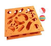 Cat Puzzle Toy, Interactive Intelligence Maze, 11.81x11.81x2.36 Inches Sensory Stimulation Game, Engaging Bell & Ball Activity for Boredom Release Training Hunting Play and Cognitive Development
