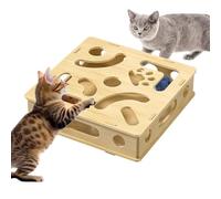 Cat Puzzle Toy, Interactive Kitten Maze, Bell Teaser Game, Mental Stimulation Design, Sturdy Play Structure, Ideal for Ease Energy, Home, Indoors, Boredom, Alone Time, 11.02x11.02x2.76 Inches