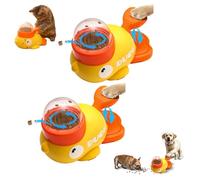 Cat Puzzle Treat Dispenser,Cat Slot Machine Treat Dispenser,Food Puzzle Slow Feeder, 2-in-1 Durable Cute Duck Shaped Design for Small Medium Dogs and Cats, Interactive IQ (2pcs)