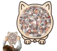 Cat Puzzle, Wooden Jigsaw with 135 Pieces, Educational Toy for Kids, Fun Maze Design, Smooth Edge Feature, Learning Tool, Decorative Accessory for Preschool 135 Pieces 9.33x8.58in