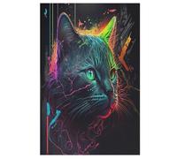 Cat Puzzles en Bois 1000 Pièces pour Adultes, Poster Jigsaw Puzzle, Design Unique Jouet Éducatif pour Adolescents Et Enffourmis Idée Cadeau （78×53cm）